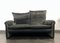 Vintage Grey Velvet Maralunga Sofa with Armchair by Vico Magistretti for Cassina, 1970s, Set of 2 3
