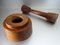 Scandinavian Wooden Mortar, 1960s, Set of 2 1