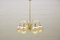 Goldene Vintage Deckenlampe mit 6 Leuchten, 1960er 4