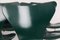 Vintage Model 3107 Moss Green Chairs by Arne Jacobsen for Fritz Hansen, 1950s, Set of 6 3