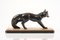 French Artist, Art Deco Fox Sculpture, Metal and Marble, 1920s 8