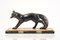 French Artist, Art Deco Fox Sculpture, Metal and Marble, 1920s 7