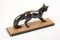French Artist, Art Deco Fox Sculpture, Metal and Marble, 1920s 5