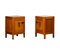 Art Deco Amsterdam School Nightstands in Oak and Glass, 1930s, Set of 2 1