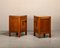 Art Deco Amsterdam School Nightstands in Oak and Glass, 1930s, Set of 2 2