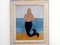 Matt Rix, Naive Style Mermaid Portrait, 2000s, Oil Painting, Framed 8