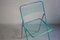 Sedie pieghevoli vintage in metallo turchese, anni '80, set di 2, Immagine 5