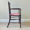 Edwardian Mahogany Inlaid Desk Armchair with Gothic Splat and Dusty Rose Upholstered Seat, 1900s 3