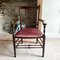 Edwardian Mahogany Inlaid Desk Armchair with Gothic Splat and Dusty Rose Upholstered Seat, 1900s, Image 9
