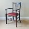 Edwardian Mahogany Inlaid Desk Armchair with Gothic Splat and Dusty Rose Upholstered Seat, 1900s 11