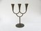3-Armed Candle Holder in Brass by Richard Rohac, 1950s, Image 1