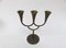 3-Armed Candle Holder in Brass by Richard Rohac, 1950s, Image 3