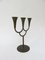 3-Armed Candle Holder in Brass by Richard Rohac, 1950s, Image 2