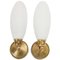 Italian Brass & Opaline Glass Sconces, 1950s, Set of 2, Image 2