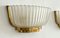 Art Deco Murano Glass and Brass Wall Sconces by Archimede Seguso, 1940s, Set of 2, Image 3