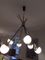 Lampada da soffitto in ottone e vetro opalino di Stilnovo, anni '50, Immagine 3