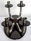 4-Armed Iron Candelabra on Black Opaline Base, 1940s 5