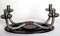 4-Armed Iron Candelabra on Black Opaline Base, 1940s, Image 6