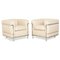 LC 2 Armchairs in Cream Leather by Le Corbusier for Cassina, Set of 2 1