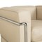 LC 2 2-Seater Sofa and Lounge Chairs in Cream Leather by Le Corbusier for Cassina, Set of 3 4