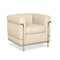 LC 2 2-Seater Sofa and Lounge Chairs in Cream Leather by Le Corbusier for Cassina, Set of 3 11
