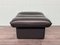 Large Italian Black Leather Ottoman, Italy, 1980s, Image 6