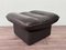 Large Italian Black Leather Ottoman, Italy, 1980s, Image 5