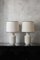 Ceramic Table Lamps with Fabric Lampshades, 1960s, Set of 2 1