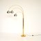 Vintage Italian Brass and Chrome Arc Floor Lamp, 1970s 1