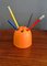 Orange Dedalino Pen Holder by Emma Gismondi for Artemide, Italy, 1960s 2
