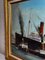 British Artist, Tugboats Egerton and Wellington Docking the RMS Mauretania Ship at Liverpool Dock, Oil on Canvas, Framed 3