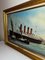 British Artist, Tugboats Egerton and Wellington Docking the RMS Mauretania Ship at Liverpool Dock, Oil on Canvas, Framed 6