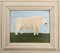 Matt Rix, Naive Style Prize British White Bull, Oil on Board, Framed 1