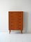 Vintage Scandinavian Flamed Teak Chest of Drawers, 1950s 1