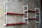 Modular Wall Shelf in Red and White, 1970s 5