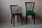 Set of Baumann Chairs in Beech and Green Leatherette 3