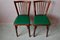 Set of Baumann Chairs in Beech and Green Leatherette 7