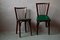 Set of Baumann Chairs in Beech and Green Leatherette 12