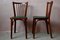 Set of Baumann Chairs in Beech and Green Leatherette 4