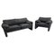 2-Seater Sofa and Lounge Chair for Cassina attributed to Vico Magistretti for Cassina, 1970s, Set of 2 1