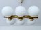 Vintage Glass Globe Pendant Light in the style of Stilnovo, 1950s 5