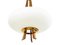 Vintage Italian Teak, Brass & Opaline Glass Pendant Lamp, 1960s 2