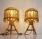 French Riviera Rattan and Cane Table Lamps by Franco Albini, 1960s, Set of 2 9