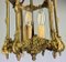 Pendant Light Vintage French Brass Hanging Lantern 3 Bulb Lot 4195 7