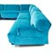Fiandra Modular Corner Sofa in Blue Velvet by Vico Magistretti for Cassina, 1980s, Set of 5 13