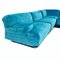 Fiandra Modular Corner Sofa in Blue Velvet by Vico Magistretti for Cassina, 1980s, Set of 5 11