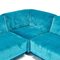 Fiandra Modular Corner Sofa in Blue Velvet by Vico Magistretti for Cassina, 1980s, Set of 5 5