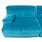 Fiandra Modular Corner Sofa in Blue Velvet by Vico Magistretti for Cassina, 1980s, Set of 5 15