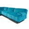 Fiandra Modular Corner Sofa in Blue Velvet by Vico Magistretti for Cassina, 1980s, Set of 5 10