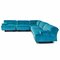 Fiandra Modular Corner Sofa in Blue Velvet by Vico Magistretti for Cassina, 1980s, Set of 5 6